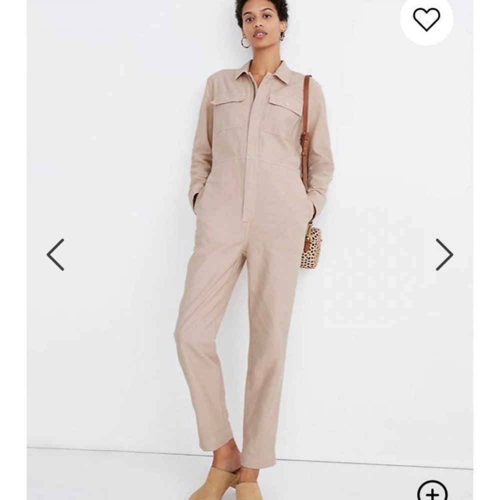 Petite Garment-Dyed Zip-Front Coverall